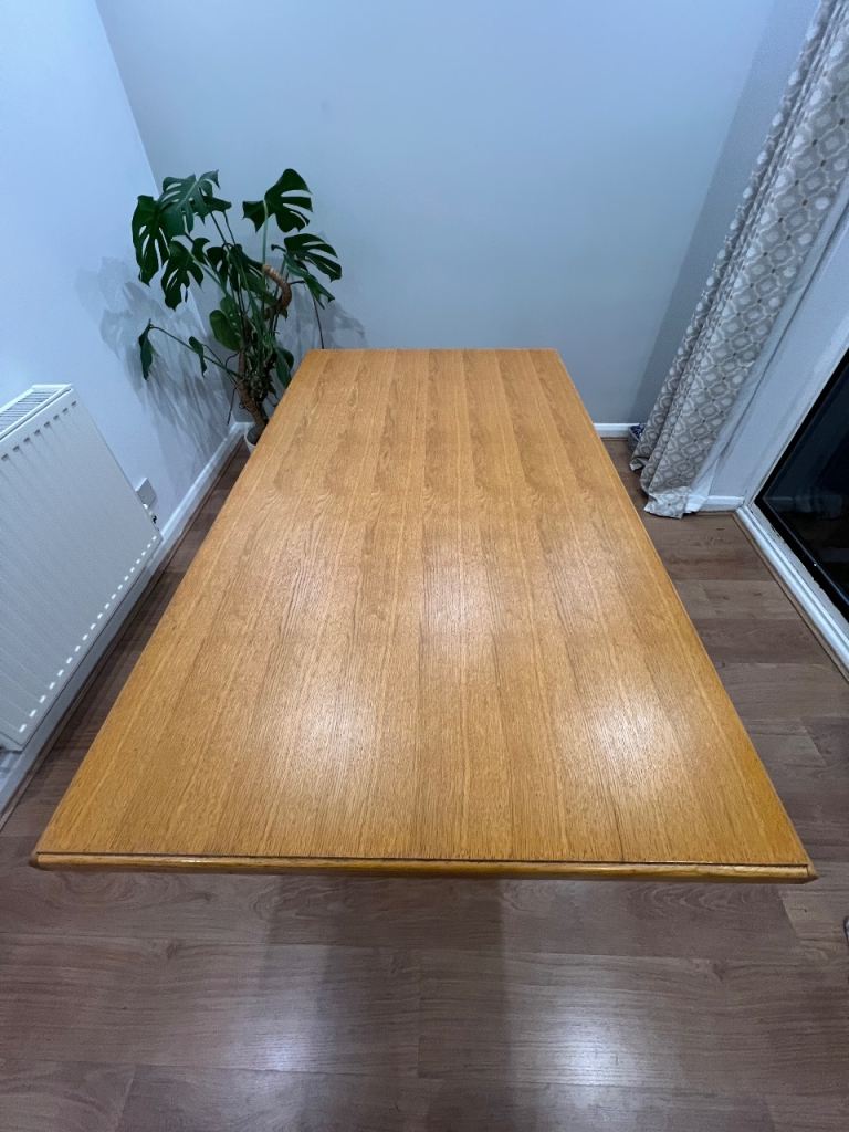 VINTAGE SCANDINAVIAN TRESTLE KITCHEN DINING TABLE 