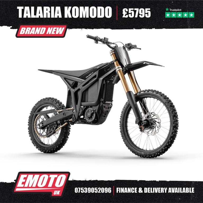 NEW TALARIA KOMODO BLACK 72V 2025 Electric Bike @EmotoUK - Finance Available