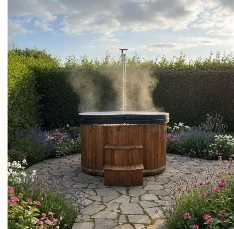 Outdoor Wood fired hot tub 