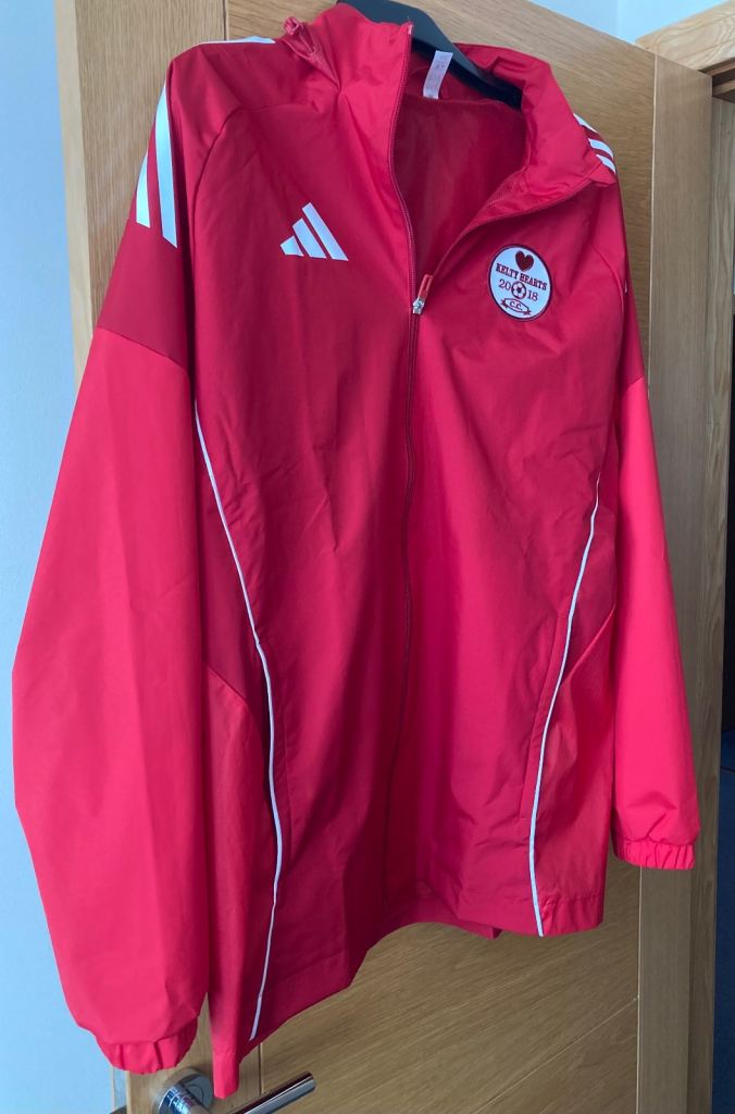 Adidas Red  Jacket, Kelty Hearts Size L, New