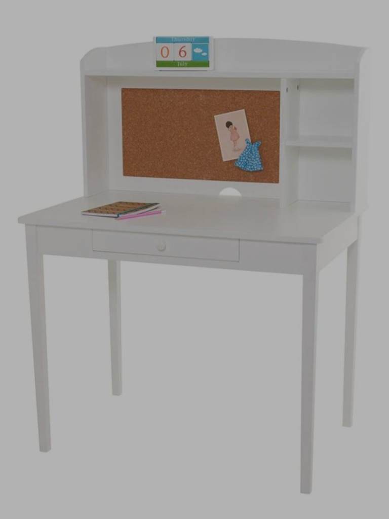 Tall Whittington Desk with Storage, White
