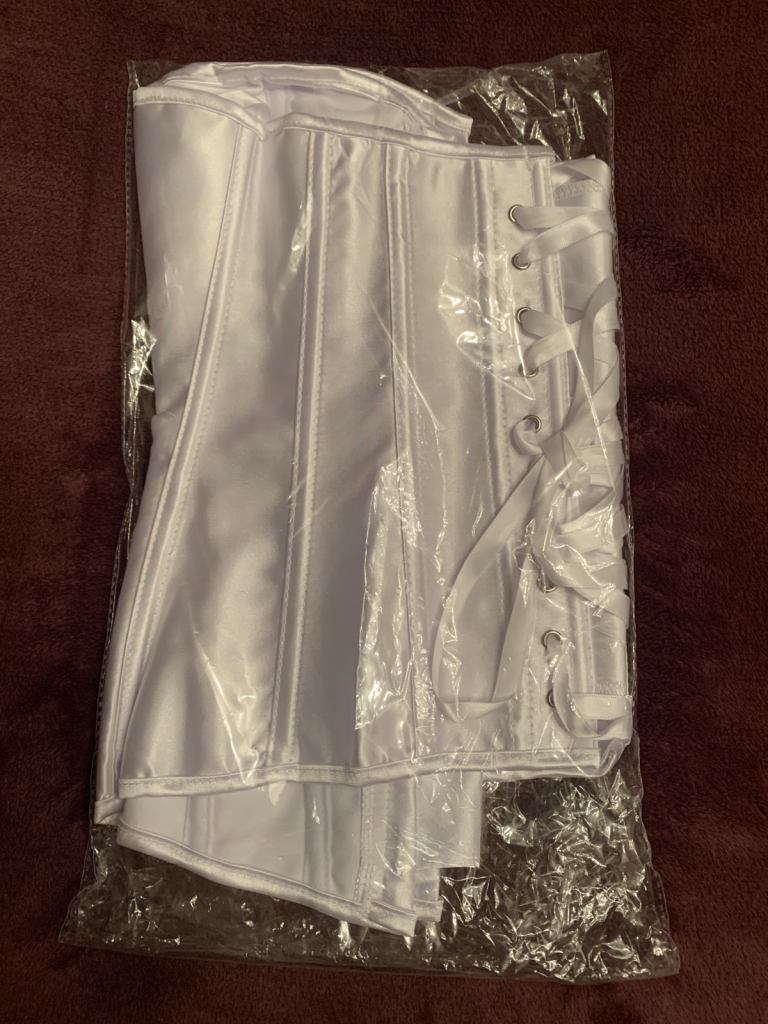 White Satin corset NEW in wrapper Medium 