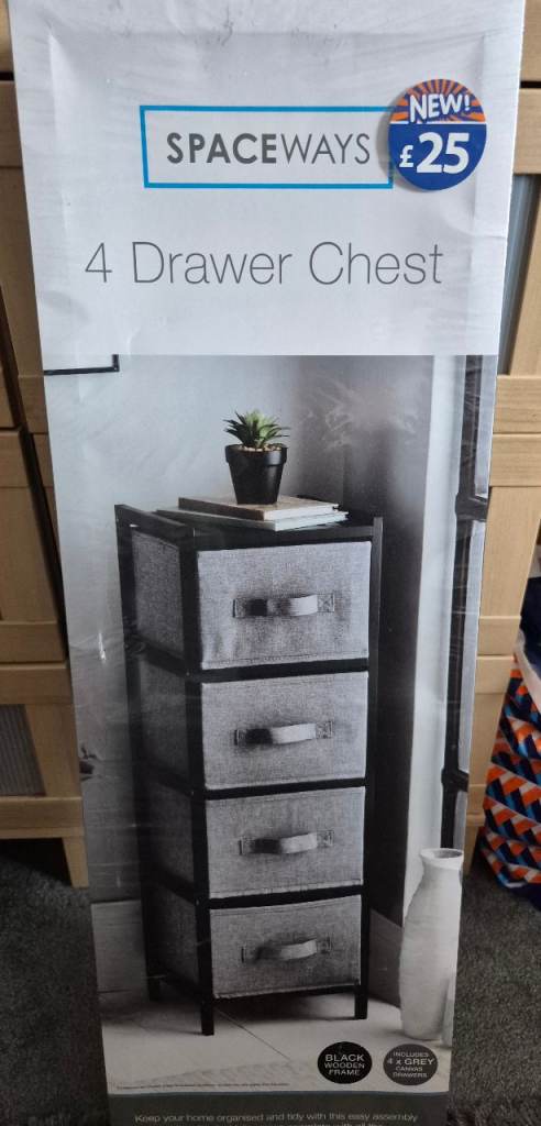 Grey and black canvas drawers