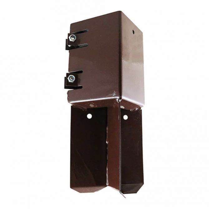 6 TIMCO Concrete In Fence Post Shoe - Bolt Secure - 75mm x 75mm - Oxide 