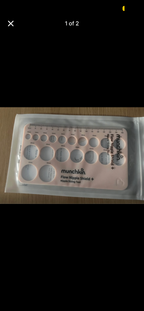 Munchkin Flow Nipple Shield + Nipple Sizing Tool Brand New