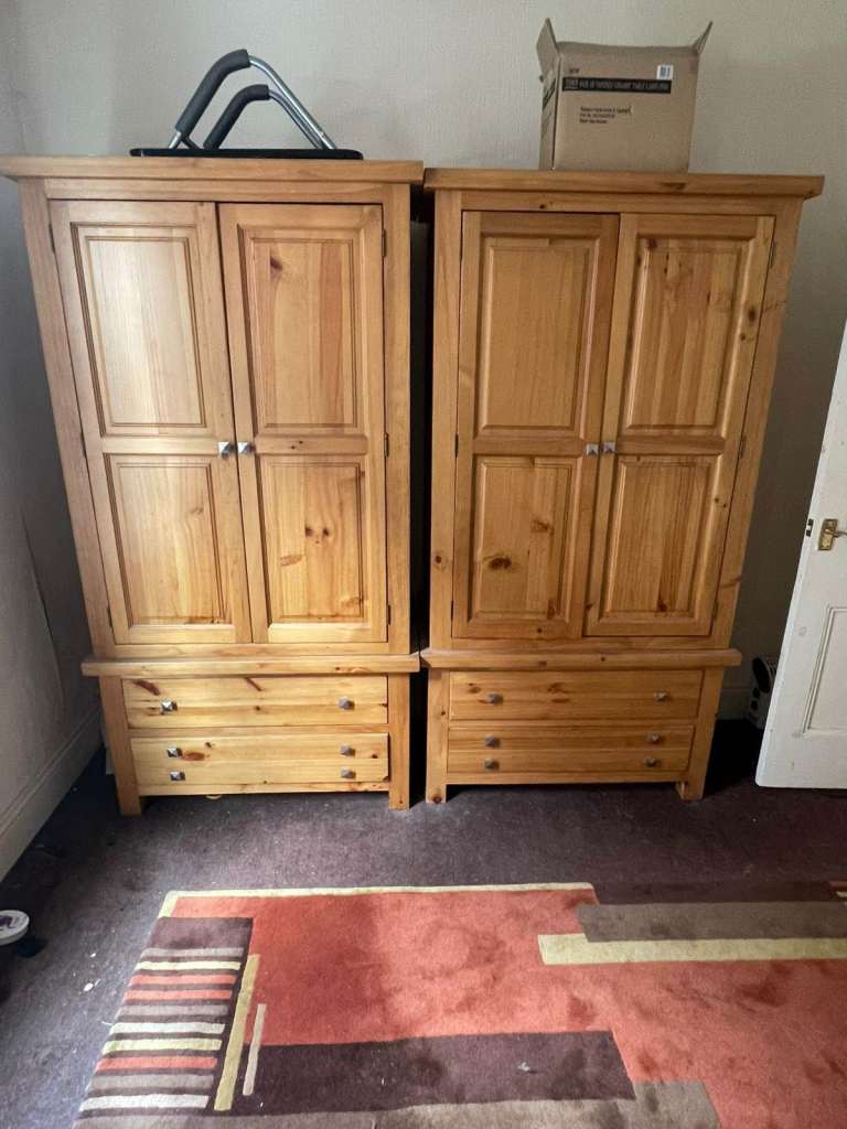 2 oak wood combination wardrobe   £150 a piece well kept condition 
