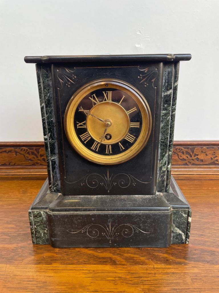 Antique Slate and Marble Victorian Clock 