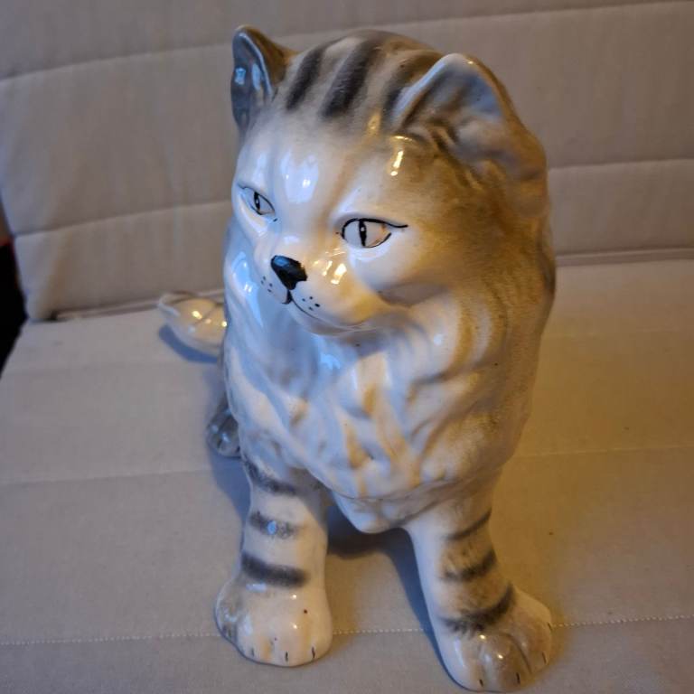 image for Large holywood regency style vintage Italian cat figurine