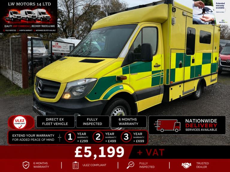 MERCEDES BENZ SPRINTER 519 CDI DIRECT EX AMBULANCE SERIVICS 2017 17 REG EURO 6