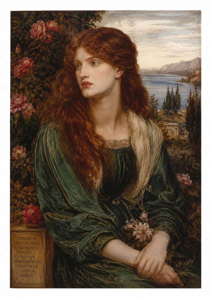 Pre‑Raphaelite A4 Art Print - Rose Garden-Pensive Lady