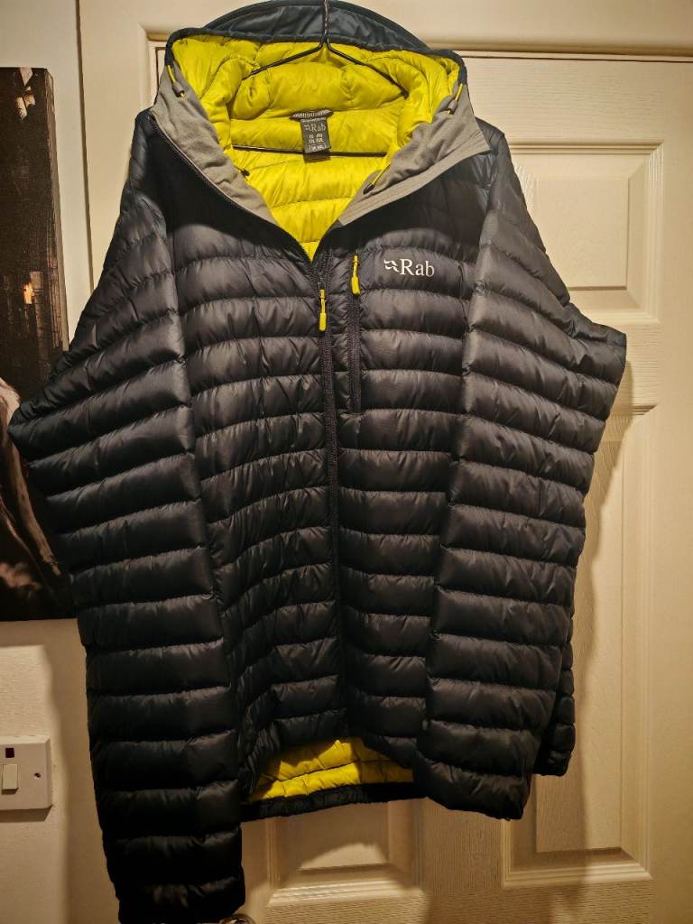 Rab Down Jacket - Black/Yellow, UK XXL