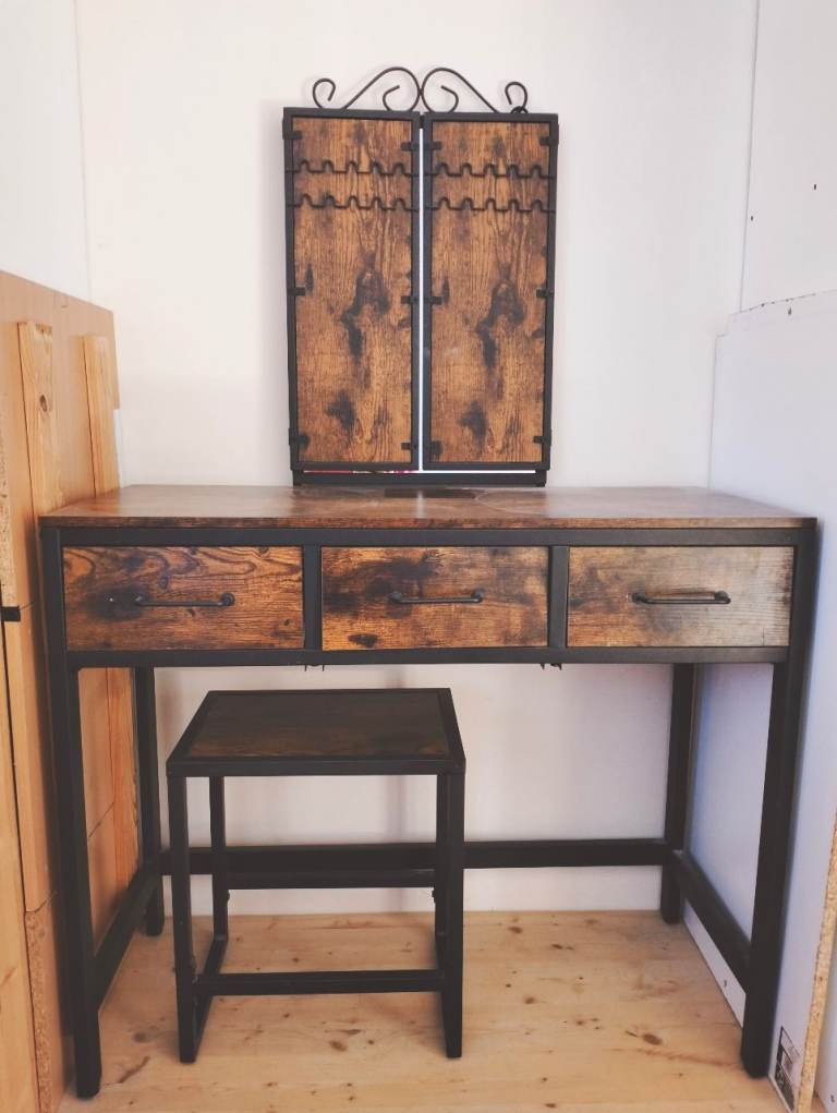 Dressing table with stool
