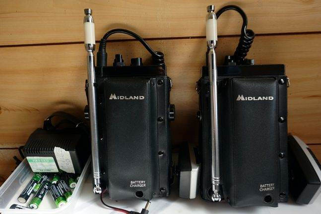 Pair of Midland 77-805 UK FM Portapack CB Radio.