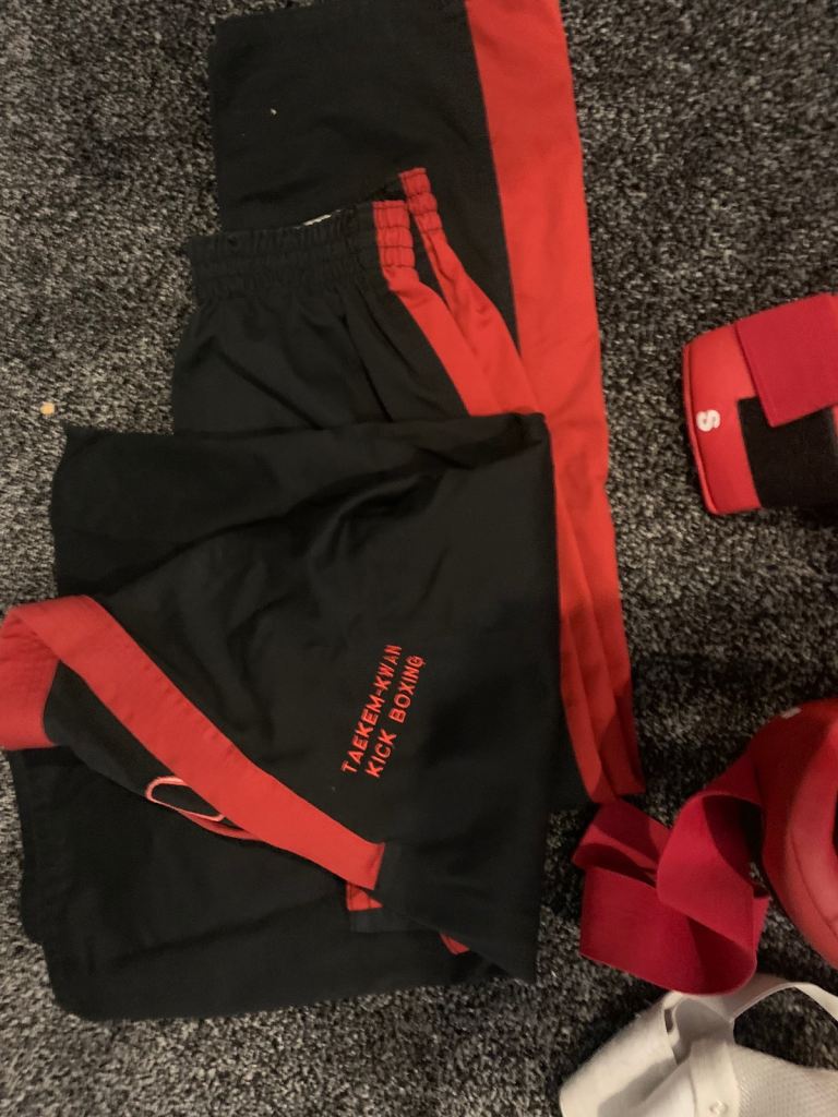 Boys kickboxing bag and clothing 