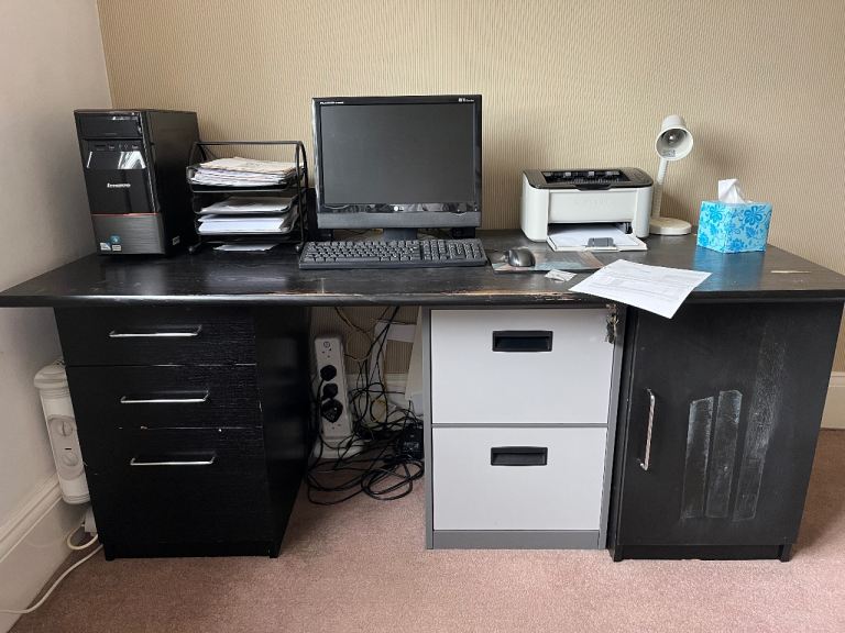 Large black desk