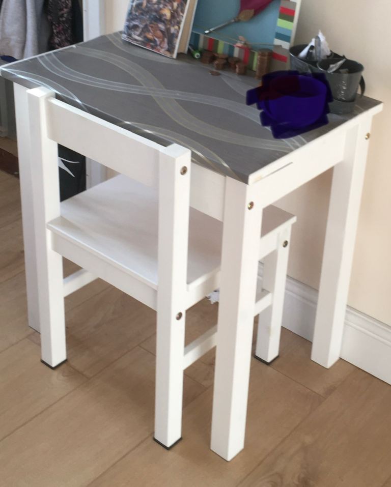 Solid wood kids study desk and chair IKEA