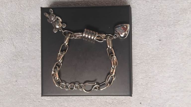 925 Sterling Silver Heart Bracelet, Vintage Design, for Women,