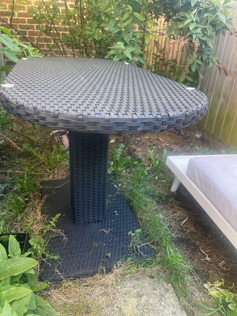 Black Rattan Outdoor Table 
