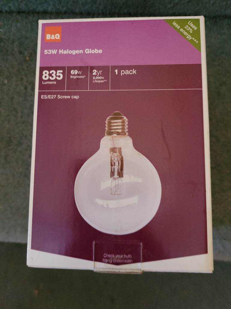 SCREW CAP HALOGEN GLOBE BULB 53w