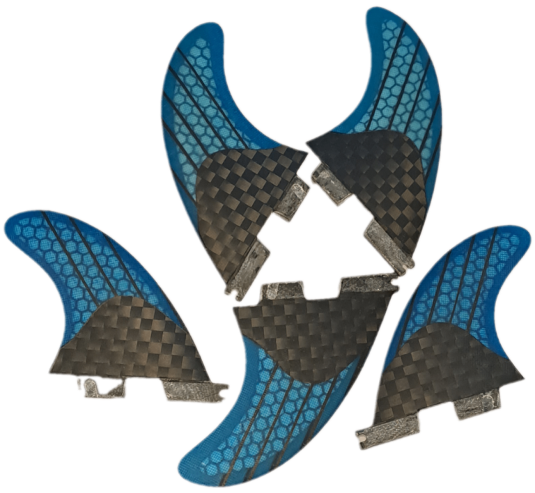 SURFBOARD FINS Honeycomb Blue/Carb FCS II Surf Fins, fcs 2, 5 fin set fcs2