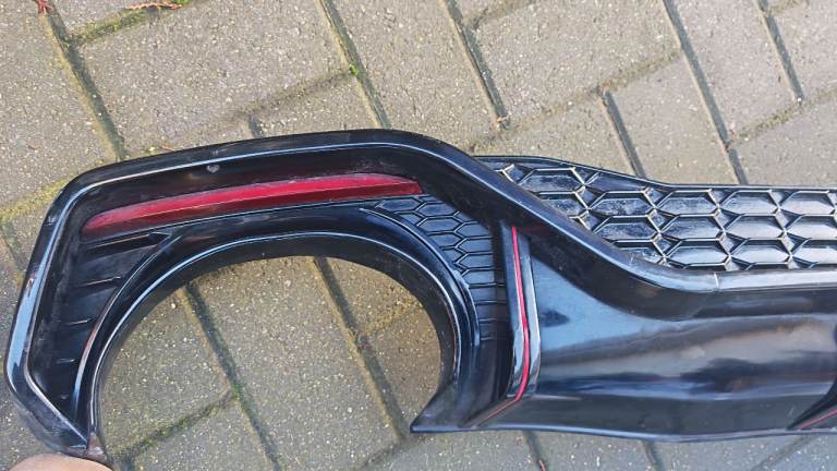 Audi A7 S7 Rear Diffuser RS7 Look Gloss Black with Black Tips