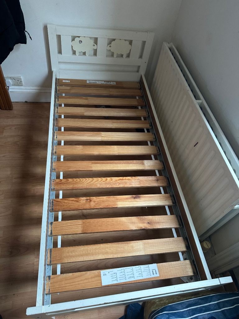 IKEA KRITTER Bed Frame with Slatted Bed Base White 70x160 Cm
