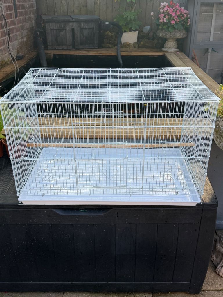 Very large white bird cage