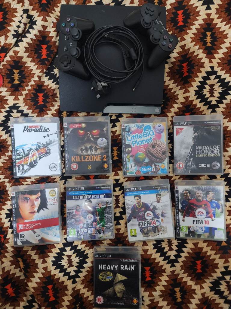 🎮 PlayStation 3 Slim | 120GB + 2 Controllers + 10 Games – £55 (Perfect Condition)