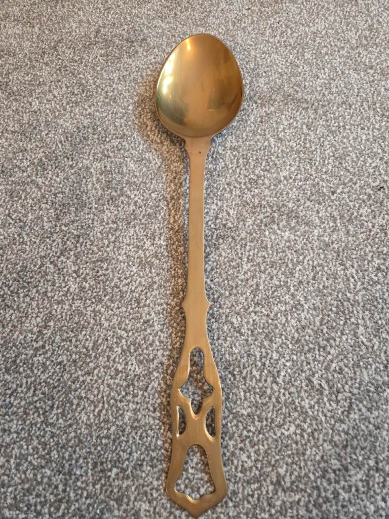 Large Ornamental Brass Spoon 