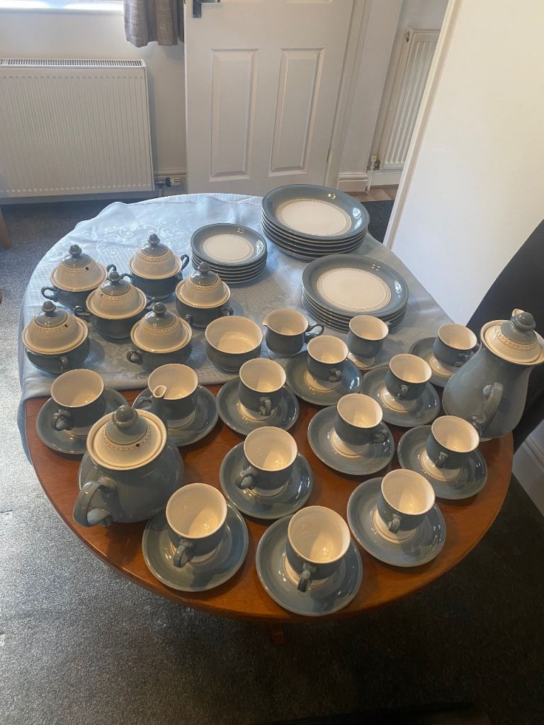 COLLECT ONLY 52 Castille Blue Denby Set Incl Tea & Coffee Pots, Cups Etc. Ex Con