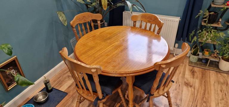 Round table and four chairs