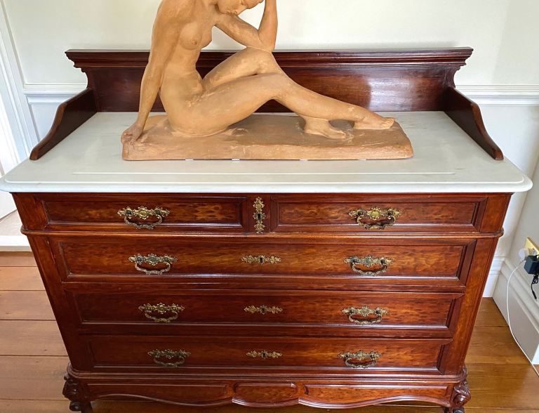 Marble top Chest of five drawers