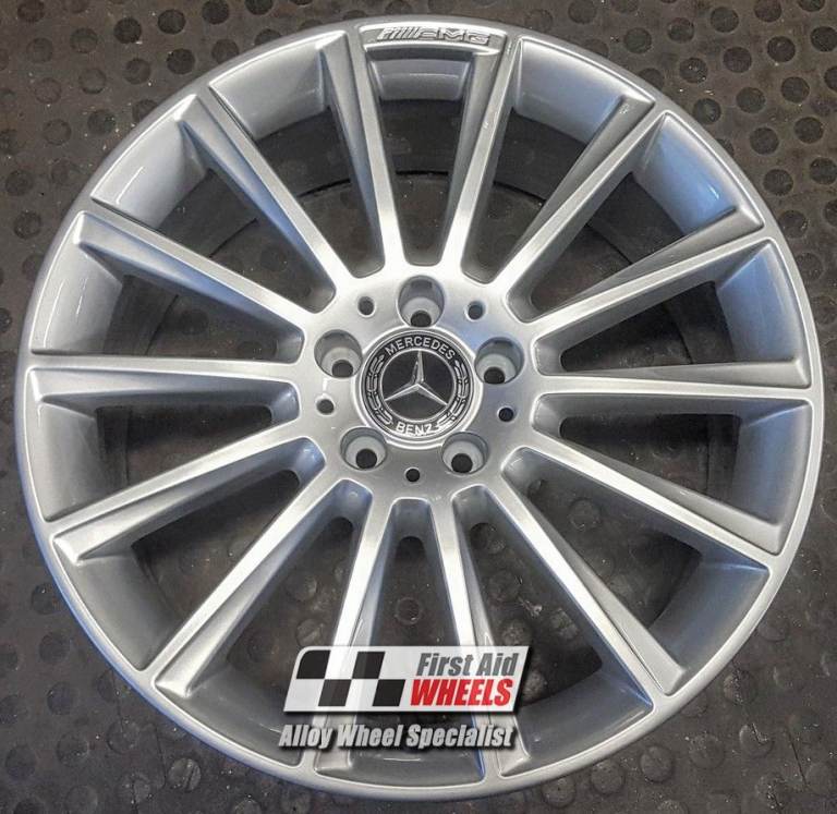 MERCEDES C CLASS W205 1X 19'' GENUINE AMG BRIGHT SILVER REAR ALLOY WHEEL S533SR