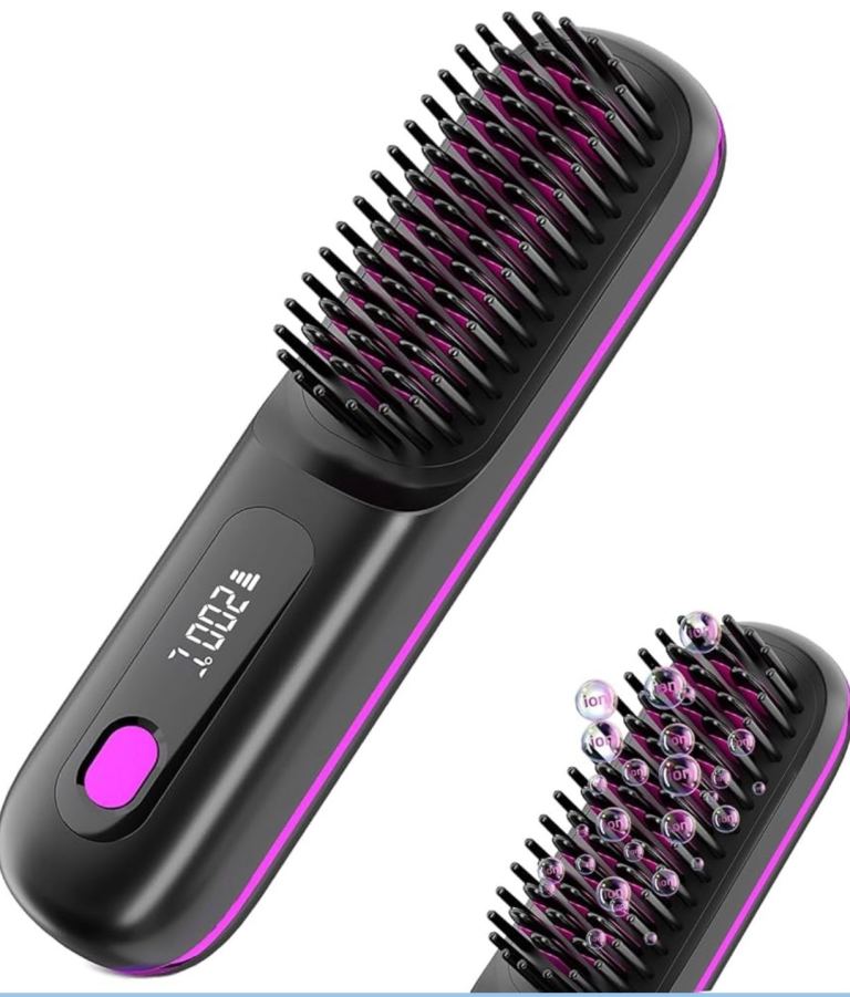 Portable Hair Straightener Brush Antiscald Hair Cordless Hair Straightener Brush
