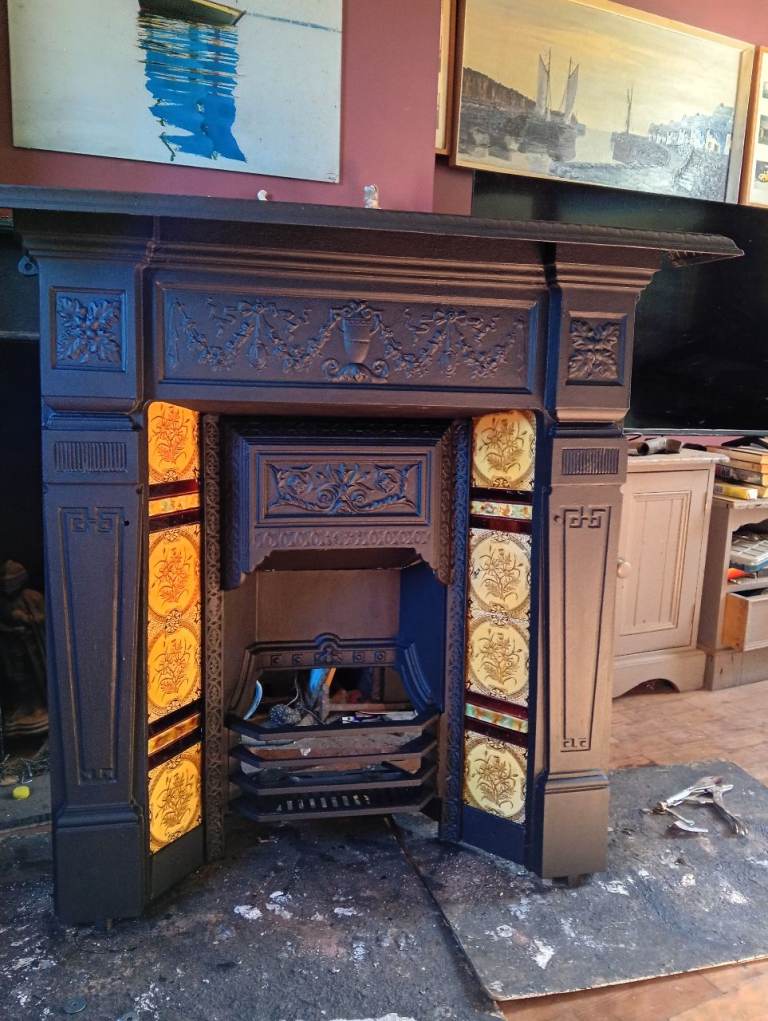 1891 year cast iron fireplace