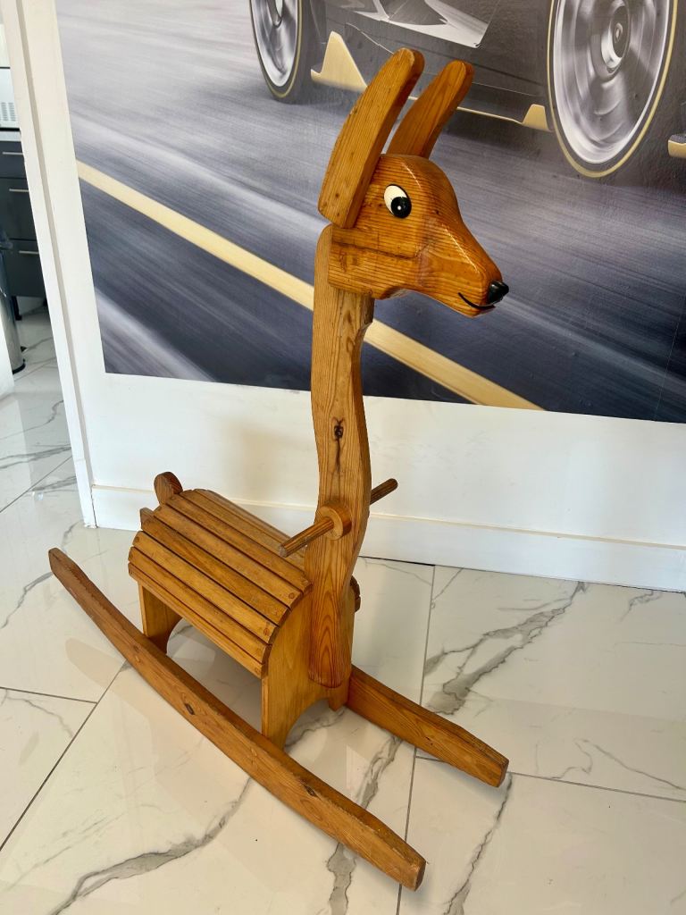 A 20th century pine rocking horse