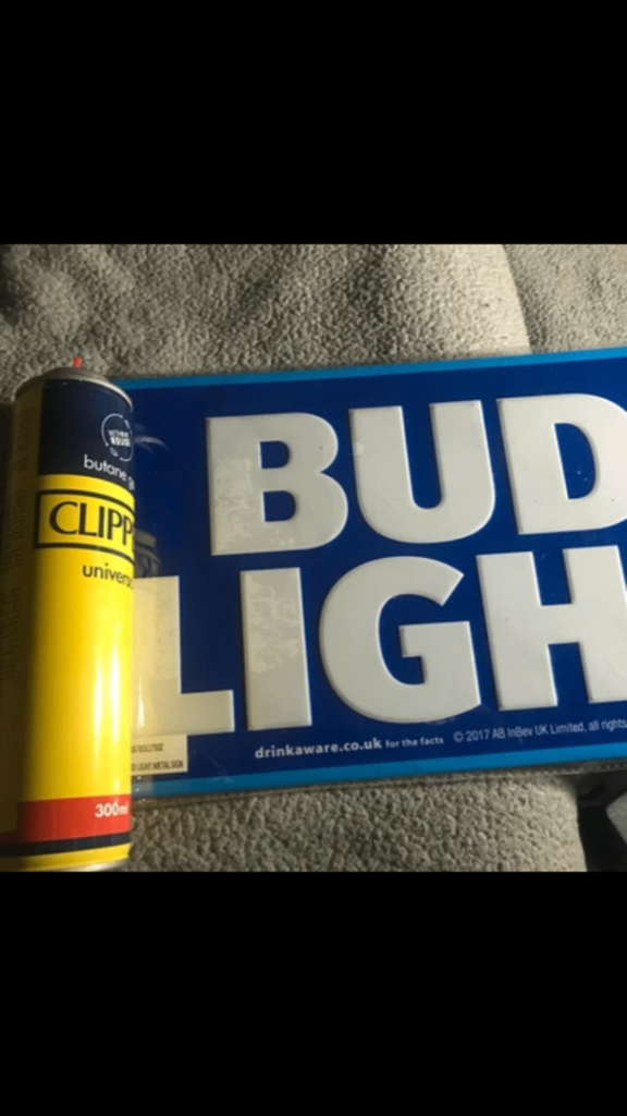 Bud Lite metal signs x2