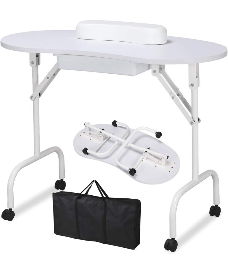 Folding Manicure Table , Nail, Technician, Salon, Beauty Desk Workstation