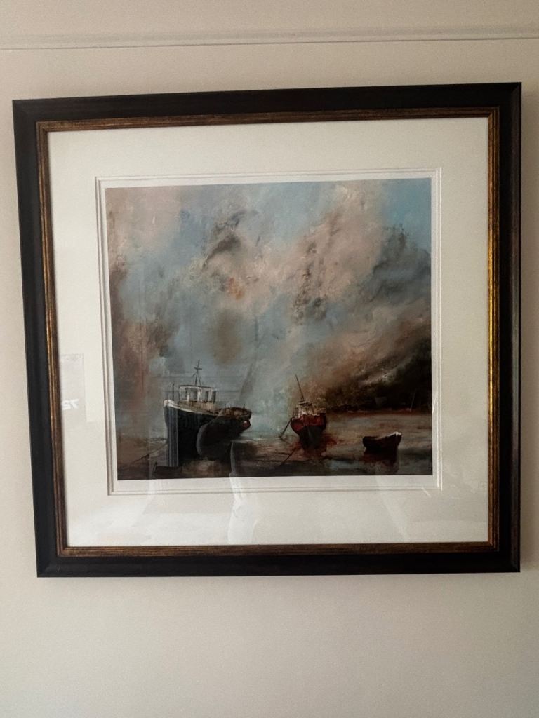 Framed Painting 'Waiting For The Tide' - Nautical Scene