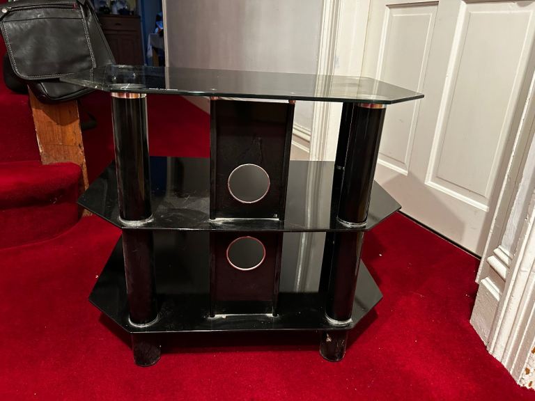 Black Glass TV table 