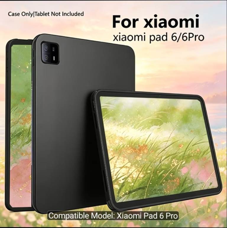 New Xiaomi Pad 6 Pro Tablet Case - Black, Flexible TPU