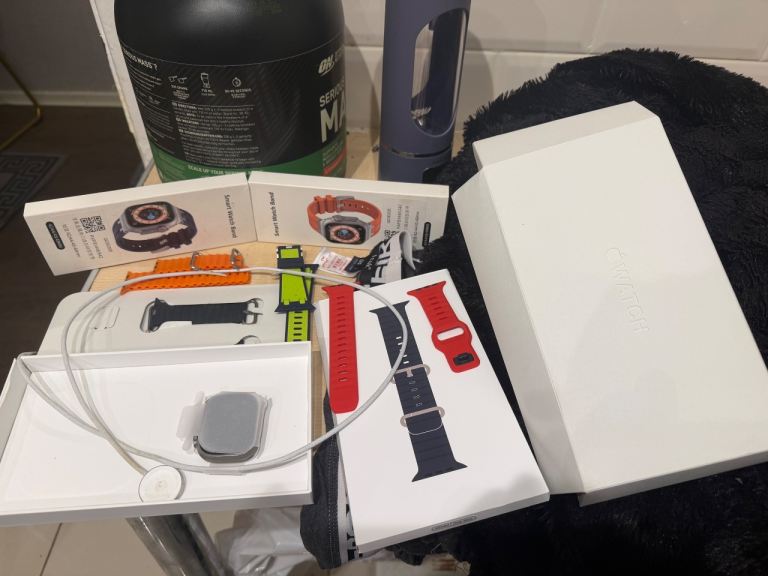 Iwatch ultra one boxed mint condition with various straps 
