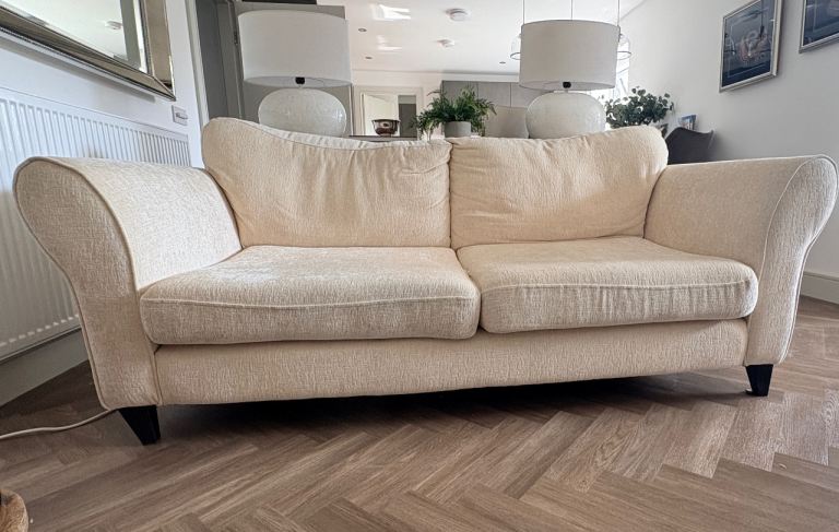 Cream Four Seater Sofa – Good Condition, Comfortable