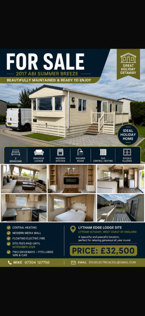 🌊 2017 ABI Summer Breeze – Prime Location at Lytham Edge, Open All Year Round! 🌊