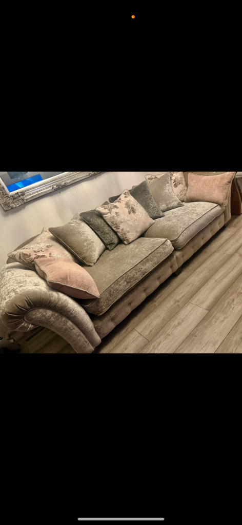 image for Large 4 seater sofa with scroll arms 