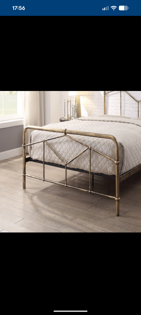 Axton Kingsize 5ft Antique Bronze Metal Bed Frame