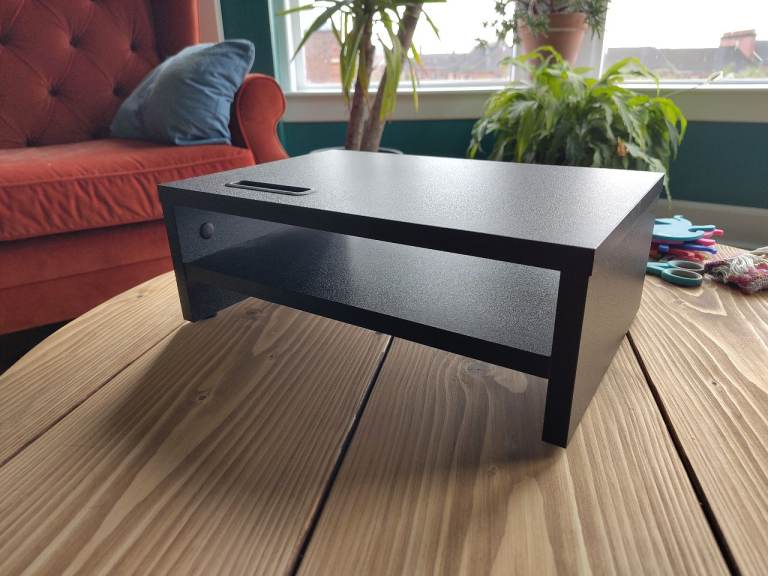 Sturdy two-tier laptop/monitor stand riser shelf