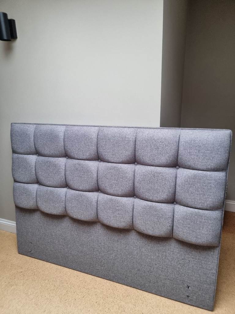 Grey fabric king size headboard 