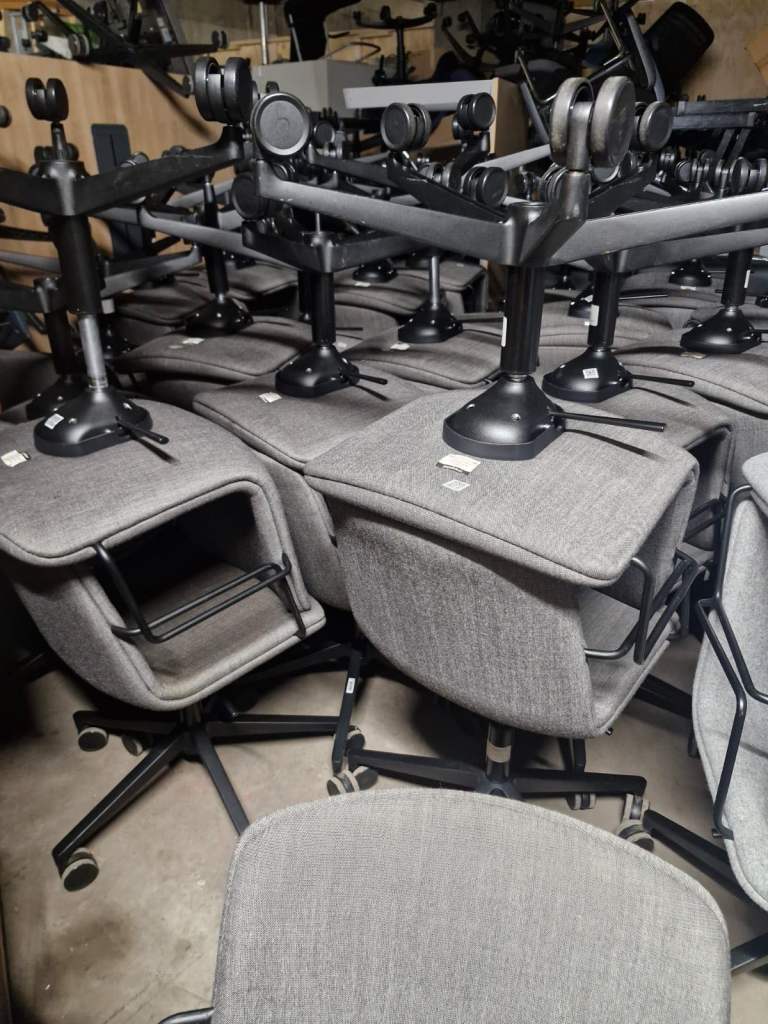 Orangebox Cubb Conference Chair in 2 shades of grey Height Adjustable  (70 available) £55 each