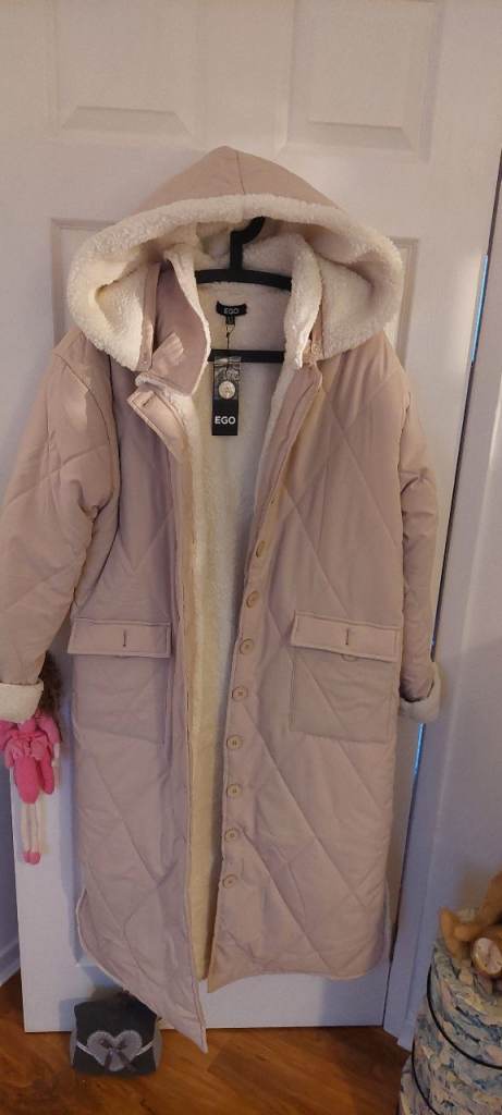 Ladies long quilted coat 